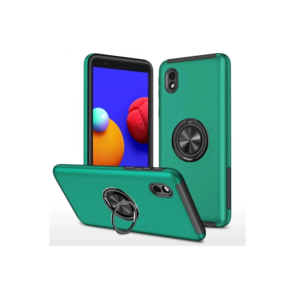 Newface Samsung Galaxy A01 Core Kılıf Elit Yüzüklü Kapak - Yeşil
