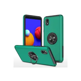Newface Samsung Galaxy A01 Core Kılıf Elit Yüzüklü Kapak - Yeşil