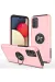 Newface Samsung Galaxy A02S Kılıf Elit Yüzüklü Kapak - Pembe