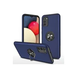 Newface Samsung Galaxy A02S Kılıf Elit Yüzüklü Kapak - Lacivert