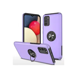 Newface Samsung Galaxy A02S Kılıf Elit Yüzüklü Kapak - Mor