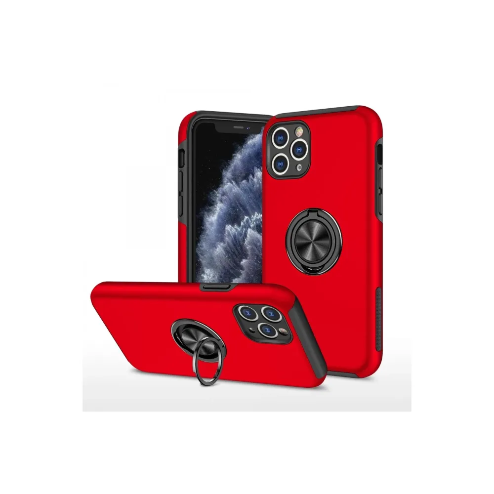 Newface Iphone 11 Pro Max Kılıf Elit Yüzüklü Kapak - Kırmızı