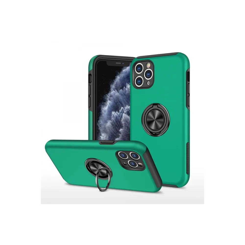 Newface Iphone 11 Pro Max Kılıf Elit Yüzüklü Kapak - Yeşil