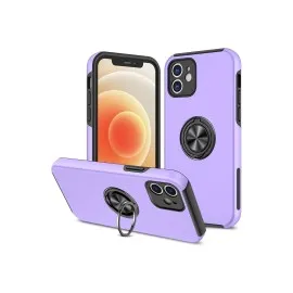 Newface Iphone 12 Kılıf Elit Yüzüklü Kapak - Mor