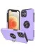 Newface Iphone 12 Kılıf Elit Yüzüklü Kapak - Mor