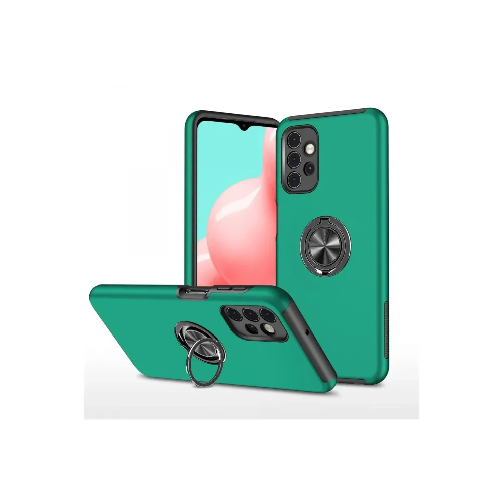 Newface Samsung Galaxy A72 Kılıf Elit Yüzüklü Kapak - Yeşil