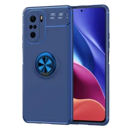 Newface Xiaomi Poco F3 Kılıf Range Yüzüklü Silikon - Mavi