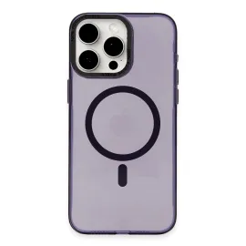 Newface Iphone 15 Pro Kılıf Anka Pc Magneticsafe Sert Metal Kapak - Mor
