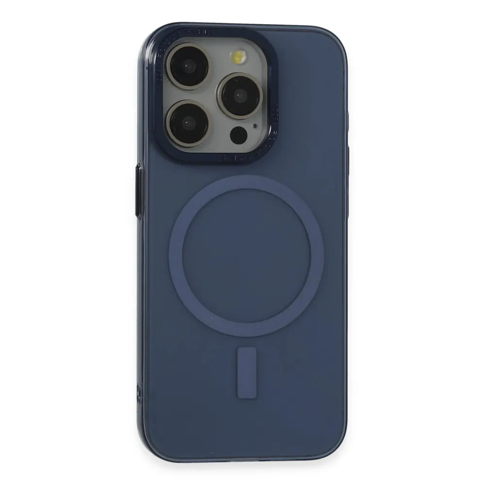 Newface Iphone 15 Pro Kılıf Anka Pc Magneticsafe Sert Metal Kapak - Lacivert