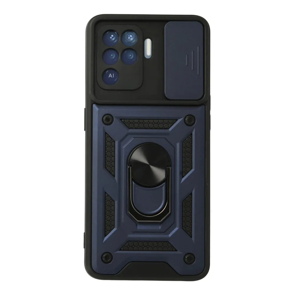 Newface Oppo Reno 5 Lite Kılıf Pars Lens Yüzüklü Silikon - Lacivert