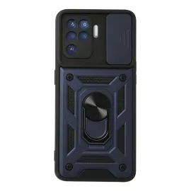 Newface Oppo Reno 5 Lite Kılıf Pars Lens Yüzüklü Silikon - Lacivert