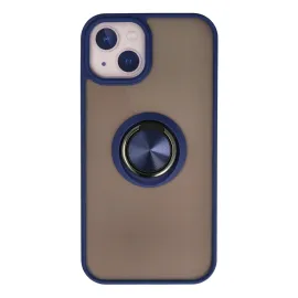 Newface Iphone 15 Kılıf Montreal Yüzüklü Silikon Kapak - Lacivert