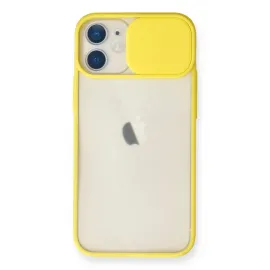 Newface Iphone 11 Kılıf Palm Buzlu Kamera Sürgülü Silikon - Sarı