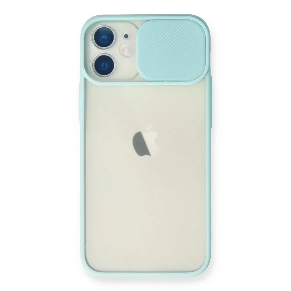 Newface Iphone 11 Kılıf Palm Buzlu Kamera Sürgülü Silikon - Turkuaz