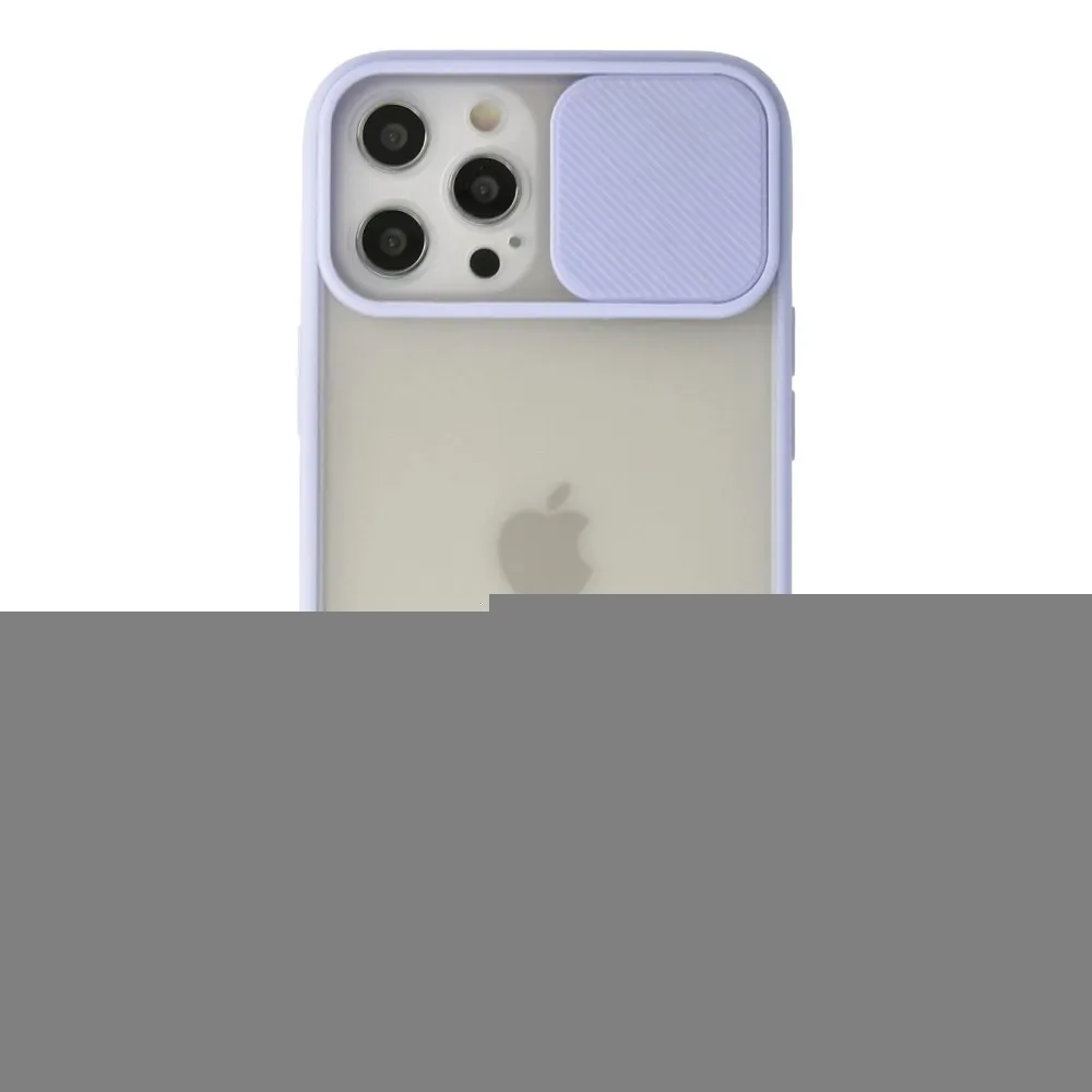 Newface Iphone 12 Pro Max Kılıf Palm Buzlu Kamera Sürgülü Silikon - Lila