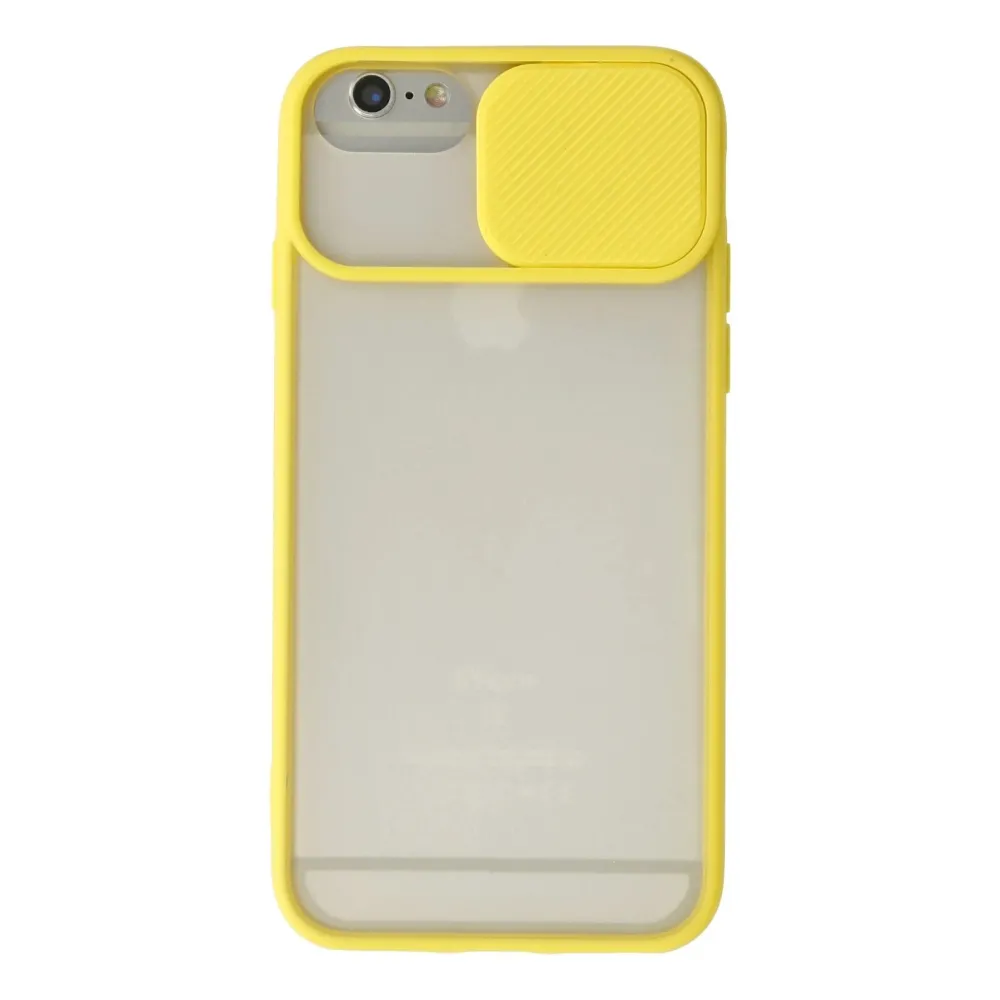 Newface Iphone 6 Plus Kılıf Palm Buzlu Kamera Sürgülü Silikon - Sarı