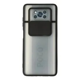 Newface Xiaomi Pocophone X3 Kılıf Palm Buzlu Kamera Sürgülü Silikon - Siyah