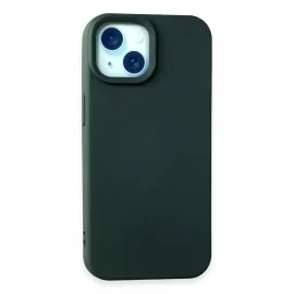 Newface Iphone 15 Kılıf Nano Içi Kadife Silikon - Koyu Yeşil