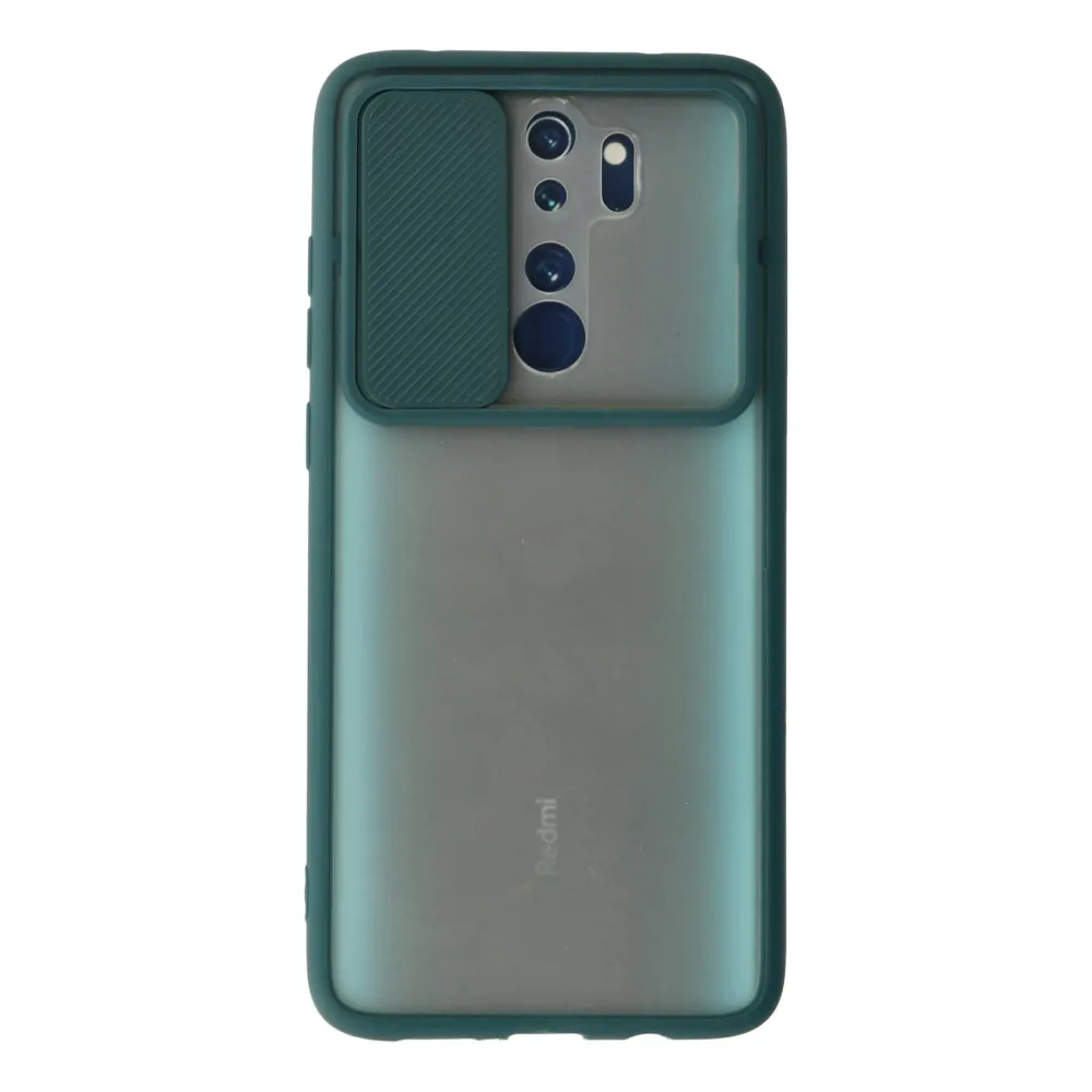 Newface Xiaomi Redmi Note 8 Pro Kılıf Palm Buzlu Kamera Sürgülü Silikon - Yeşil
