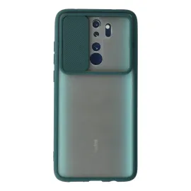 Newface Xiaomi Redmi Note 8 Pro Kılıf Palm Buzlu Kamera Sürgülü Silikon - Yeşil