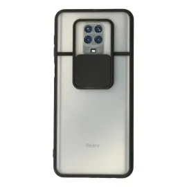 Newface Xiaomi Redmi Note 9 Pro Kılıf Palm Buzlu Kamera Sürgülü Silikon - Siyah