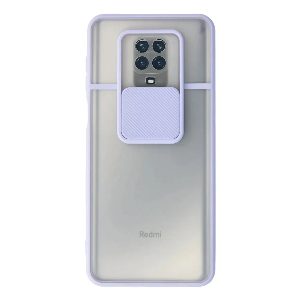 Newface Xiaomi Redmi Note 9 Pro Kılıf Palm Buzlu Kamera Sürgülü Silikon - Lila
