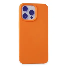 Newface Iphone 15 Pro Max Kılıf Nano Içi Kadife Silikon - Turuncu