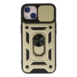 Newface Iphone 15 Kılıf Pars Lens Yüzüklü Silikon - Gold