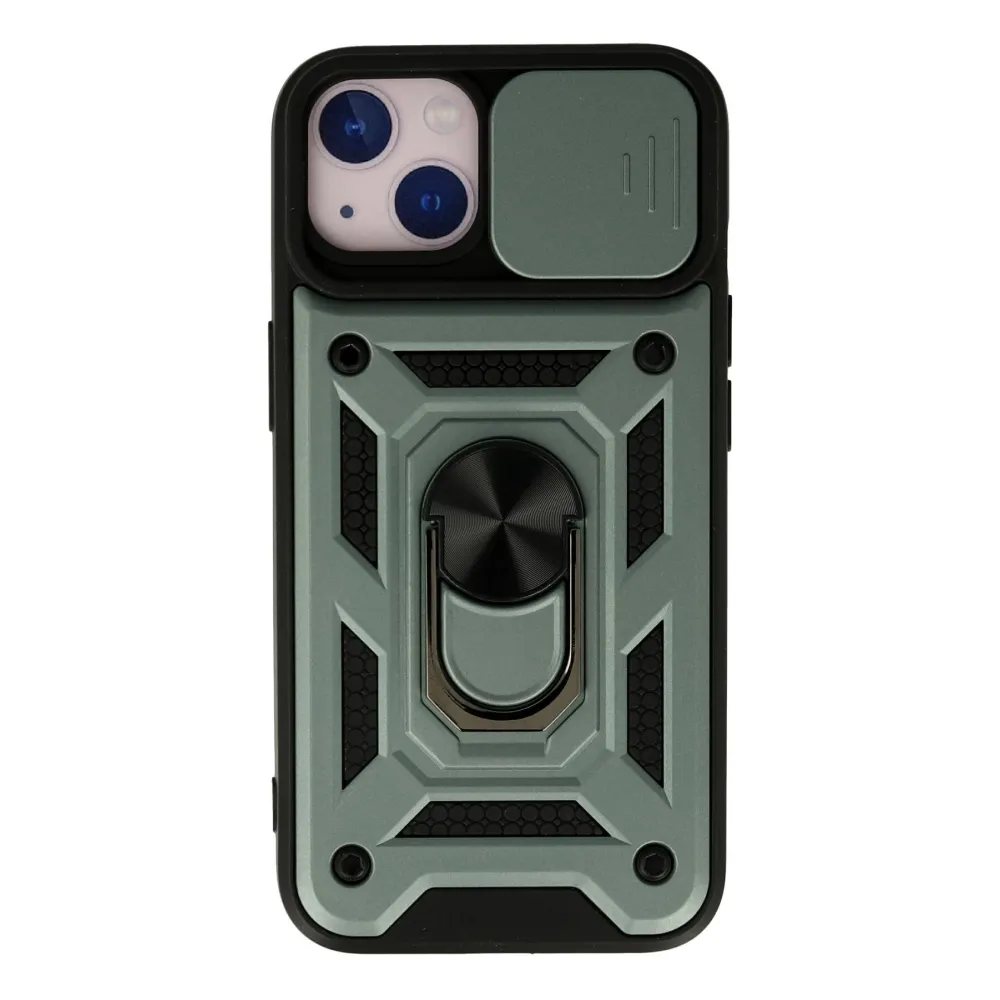 Newface Iphone 15 Kılıf Pars Lens Yüzüklü Silikon - Yeşil