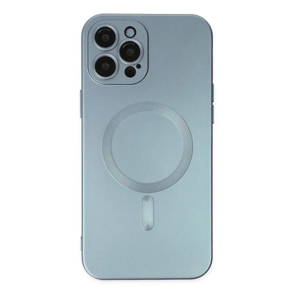 Newface Iphone 12 Pro Max Kılıf Moshi Lens Magneticsafe Silikon - Sierra Blue