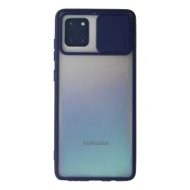 Newface Samsung Galaxy A81 / Note 10 Lite Kılıf Palm Buzlu Kamera Sürgülü Silikon - Lacivert