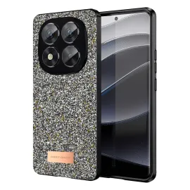 Onegif Xiaomi Redmi Note 14 Pro 5G Bright Simli Kapak - Gümüş