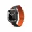 Movenchy Apple Watch 42mm MO-WB1 Çift Renk Mıknatıslı Silikon Kordon - Siyah-Turuncu