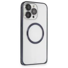 Joko Iphone 15 Pro Kılıf Metal Bumper Magneticsafe Kapak - Lacivert
