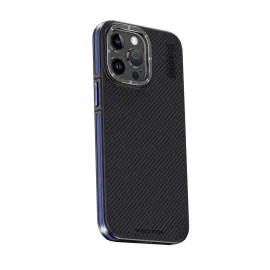 Joko Iphone 15 Pro Max Kılıf Aramid 600D Kevlar Karbon Fiber Magsafe Kapak - Lacivert