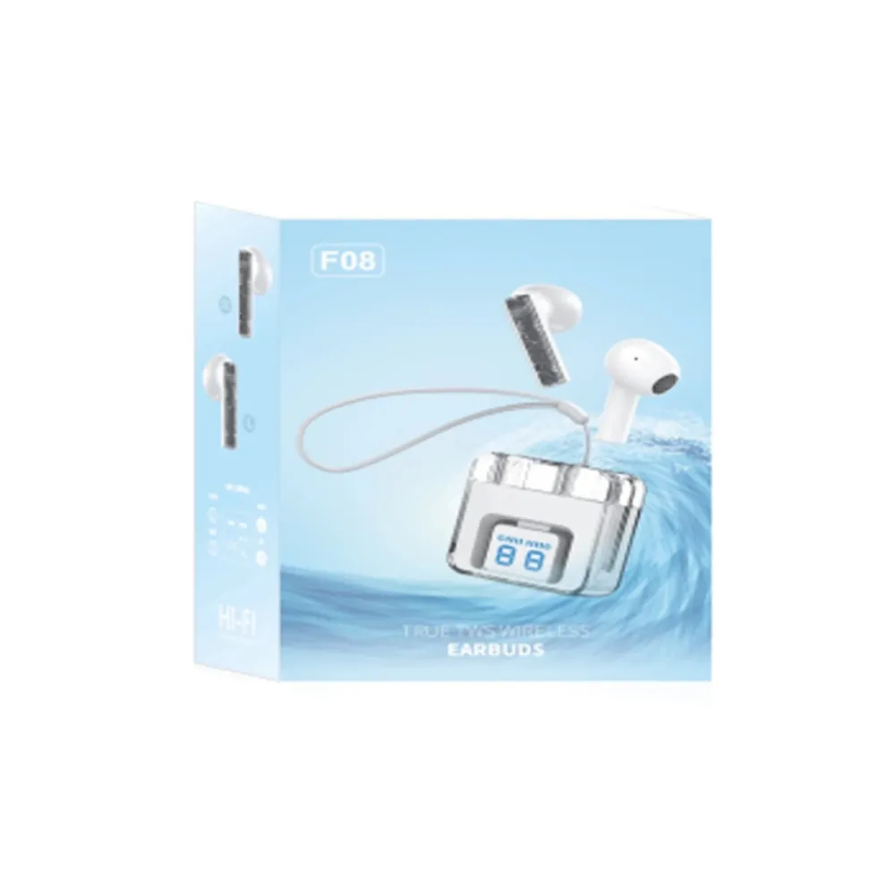 Karler Bass F08 Dijital Şarj Göstergeli Tws Bluetooth Kulaklık - Mavi