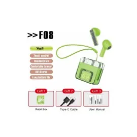 Karler Bass F08 Dijital Şarj Göstergeli Tws Bluetooth Kulaklık - Yeşil