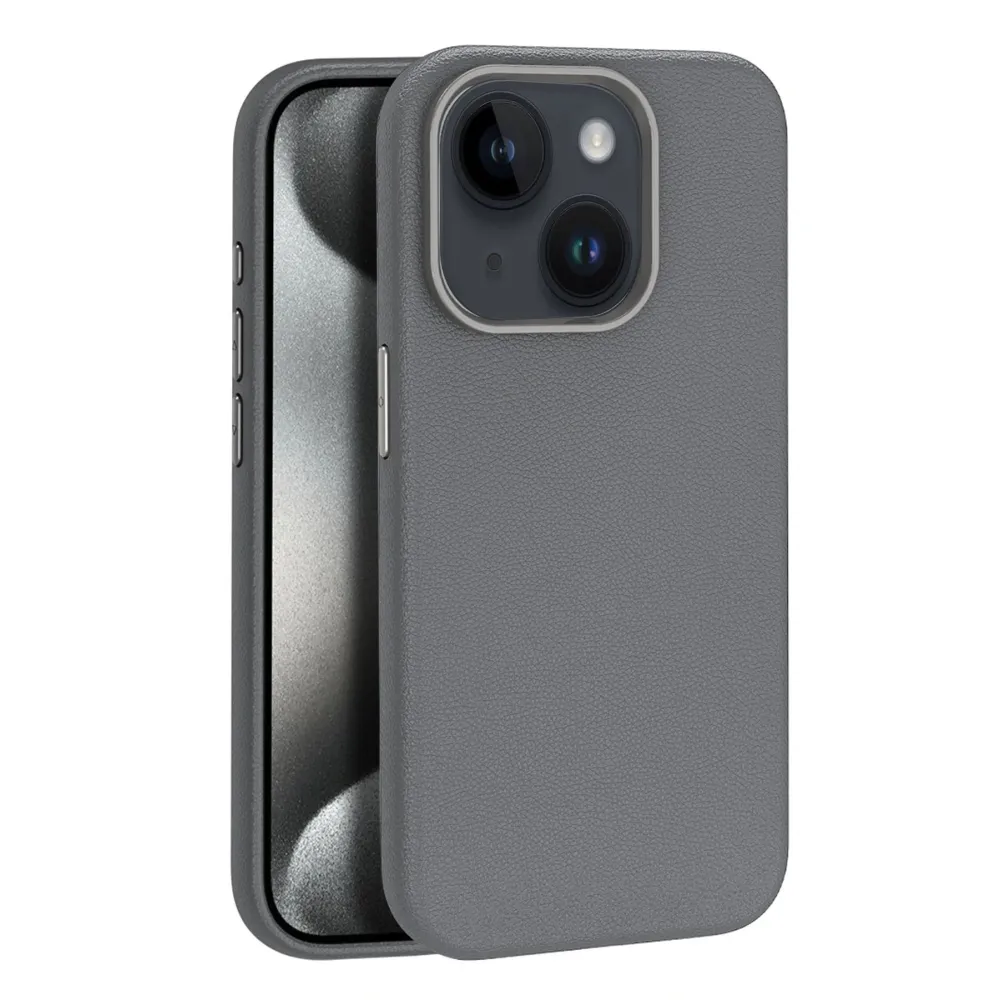 Joko Iphone 15 Kılıf Wonder Deri Magsafe Kapak - Titan Gri