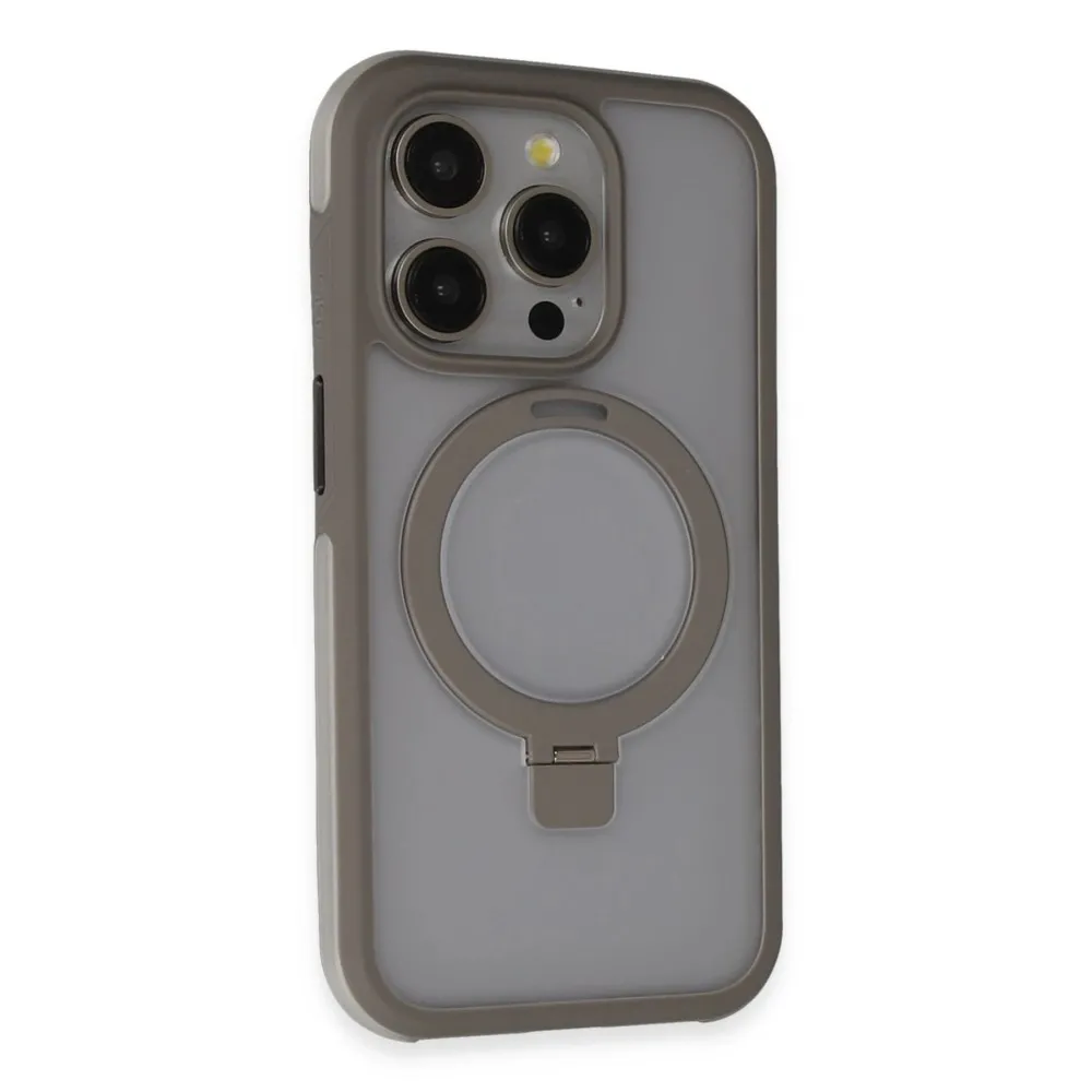 Joko Iphone 15 Pro Zorda Airbag Magsafe Standlı Kapak - Titan Gri