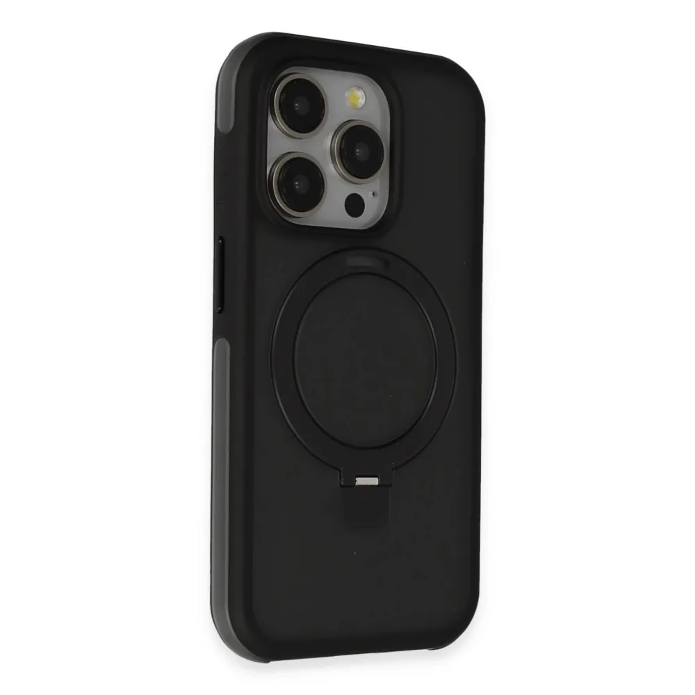 Joko Iphone 15 Pro Max Zorda Airbag Magsafe Standlı Kapak - Siyah