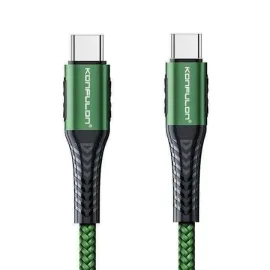 Konfulon DC43 Type-C to Type-C 1M Örgü 60W Hızlı Şarj Kablo - Yeşil