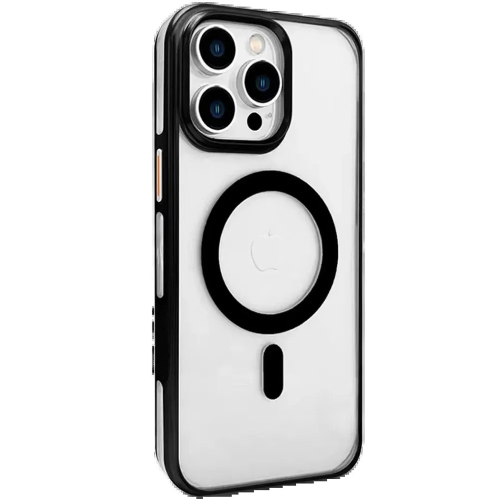 Joko Iphone 15 Pro Max Gleam Pc Sert Magsafe Kılıf - Şeffaf-Siyah