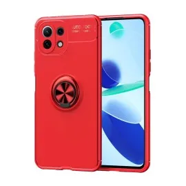 Newface Xiaomi Mi 11 Lite Kılıf Range Yüzüklü Silikon - Kırmızı