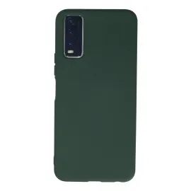 Newface Vivo Y11S Kılıf Nano içi Kadife Silikon - Koyu Yeşil