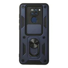 Newface Xiaomi Redmi Note 9 Kılıf Pars Lens Yüzüklü Silikon - Lacivert