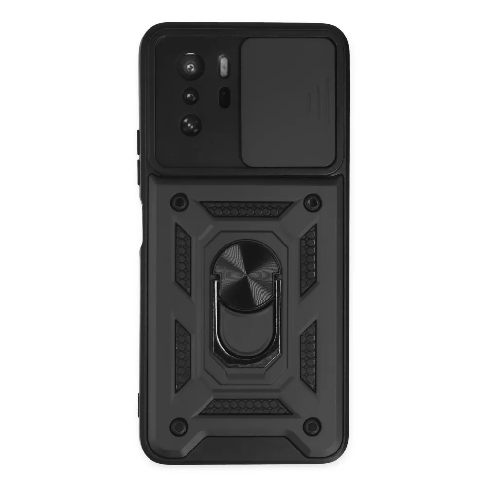 Newface Xiaomi Poco X3 Gt Kılıf Pars Lens Yüzüklü Silikon - Siyah