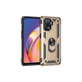 Newface Oppo Reno 5 Lite Kılıf Sofya Yüzüklü Silikon Kapak - Gold