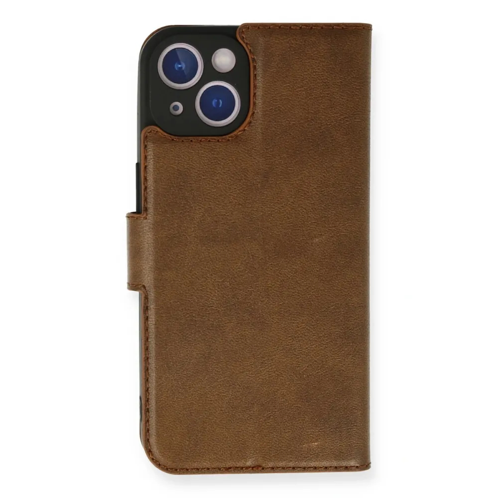 Newface Iphone 14 Kılıf Trend S Plus Kapaklı Kılıf - Taba