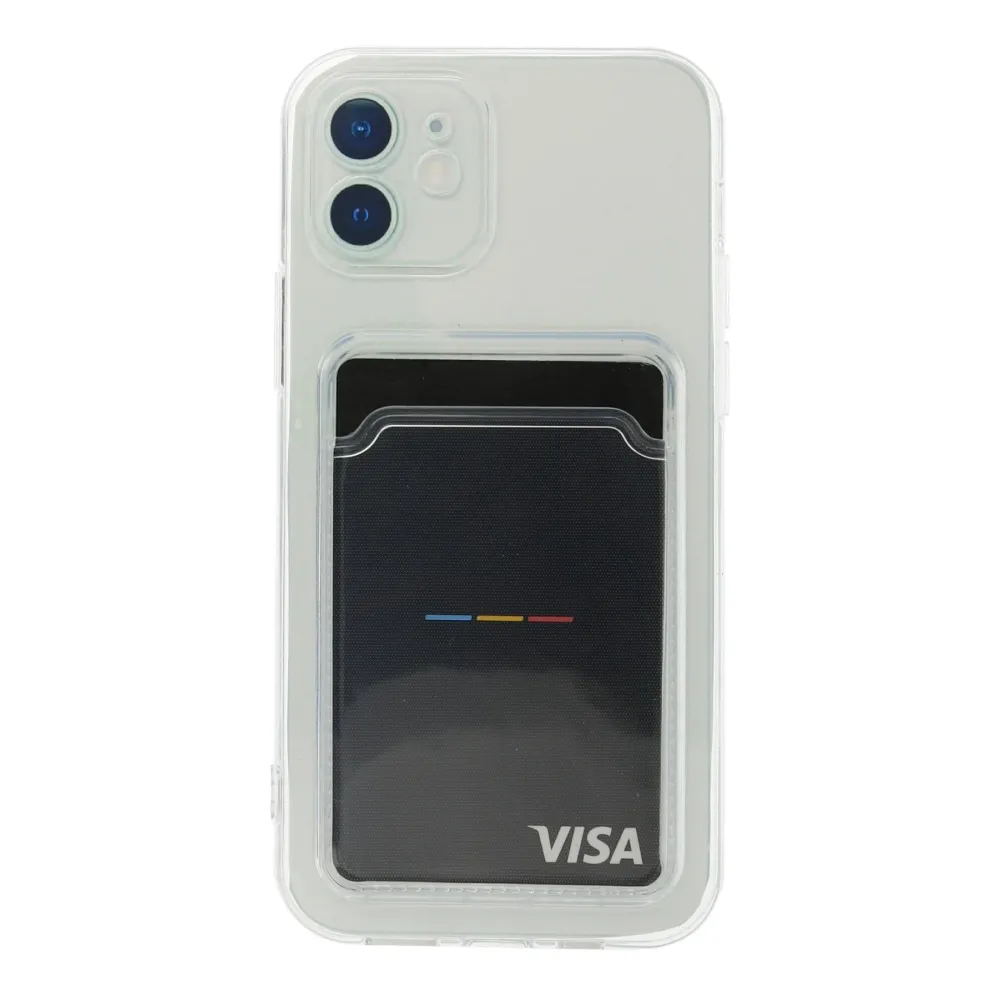 Newface Iphone 12 Kılıf Kart Şeffaf Silikon - Şeffaf