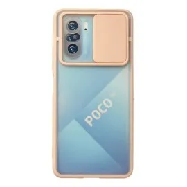 Newface Xiaomi Poco F3 Kılıf Palm Buzlu Kamera Sürgülü Silikon - Pembe
